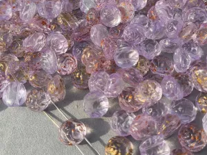 Korálky růžička 12 mm fialový transparentní mix