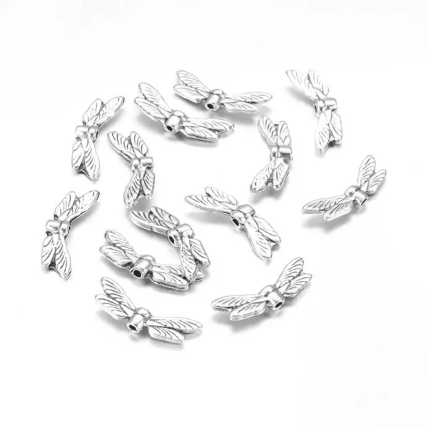 Křídla vážky/andělská křídla - 20×7×3mm zinková slitina 1 ks