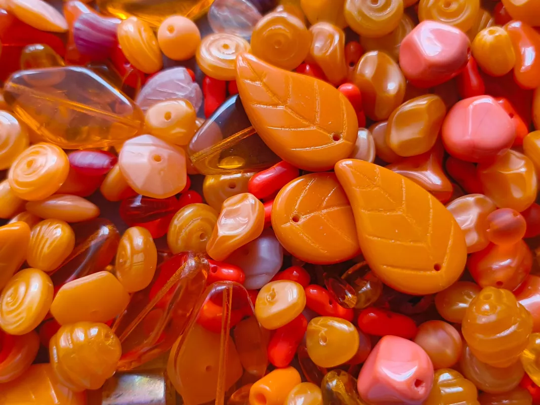 Mix českých skleněných korálků "APRICOT CRUSH"