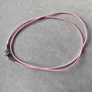Náhrdelníková šňůrka růžová s nerezovým zapínáním - délka 50 cm - balení 10 ks