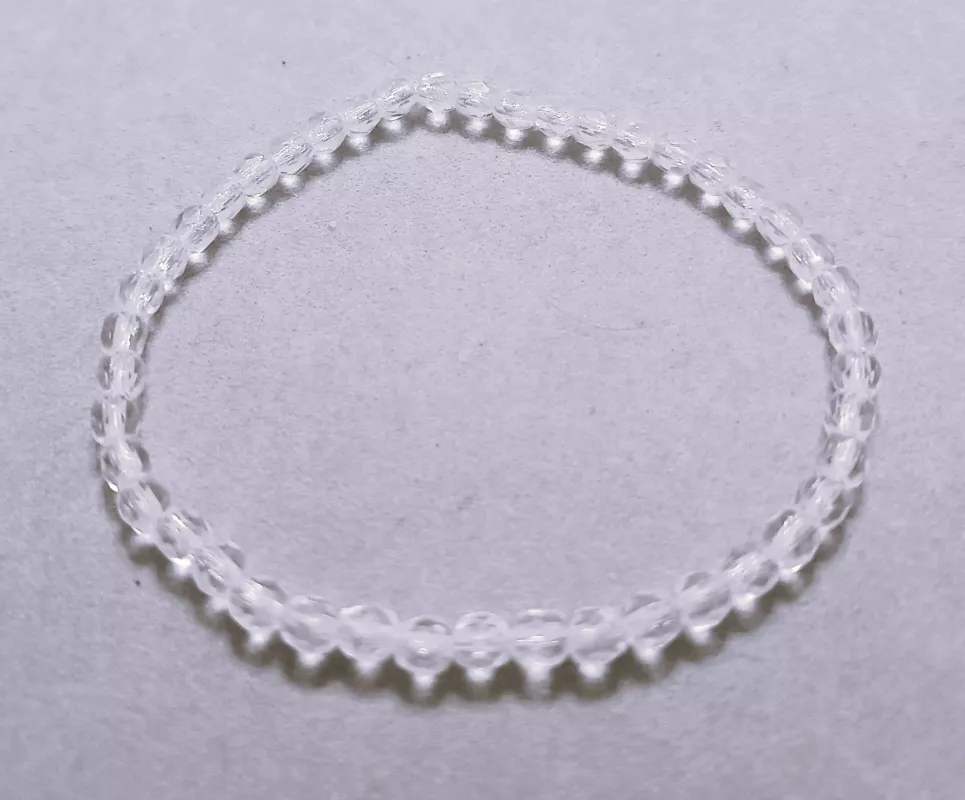 Náramek z broušených českých skleněných korálků krystal, safír a rubín "Trikolóra" - Krystal