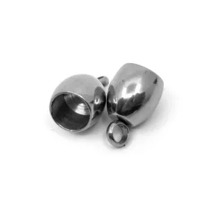 Nerezová vlepovací koncovka - 10,5 x 7 mm - pro šňůrku o průměru 5 mm sada 2ks