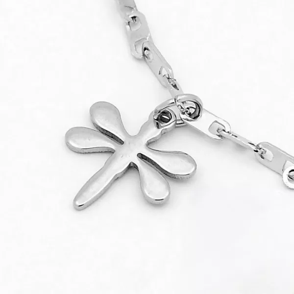 Nerezový náramkový řetízek s karabinkou s vážkami - délka 21,5 cm