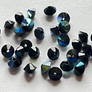 Preciosa MC perle Rondelle (sluníčka) 5x3 mm  černá/AB 30 ks