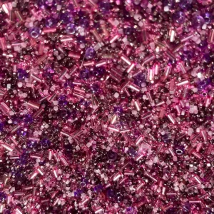 PRECIOSA mix rokajl 11/0 - 6/0 + čípky 5mm fialový 50 g