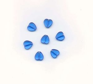 Korálky mačkané srdce velikost 11x11mm barva safír (3003) 18ks