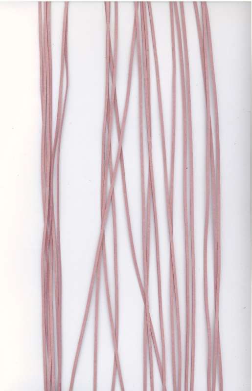 Kožený řemínek barva růžová světlá šíře 2mm délka 1m.