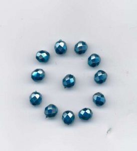 Korálky broušené  8mm vosk barva modrá 12ks