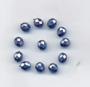 Voskované korálky broušené 8mm tm. fialové 12ks