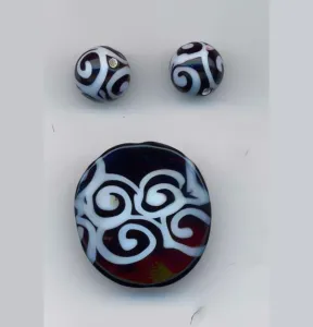 Sada originálních ručně vinutých korálek 30mm a 12mm