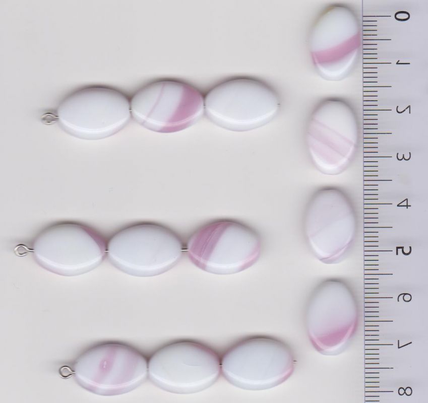 Korálky šváb 16x11x5 mm. Přetah alabastr růžová lesk 1KG cca 700 ... Firma Petr Machačka - výroba skleněné korálky