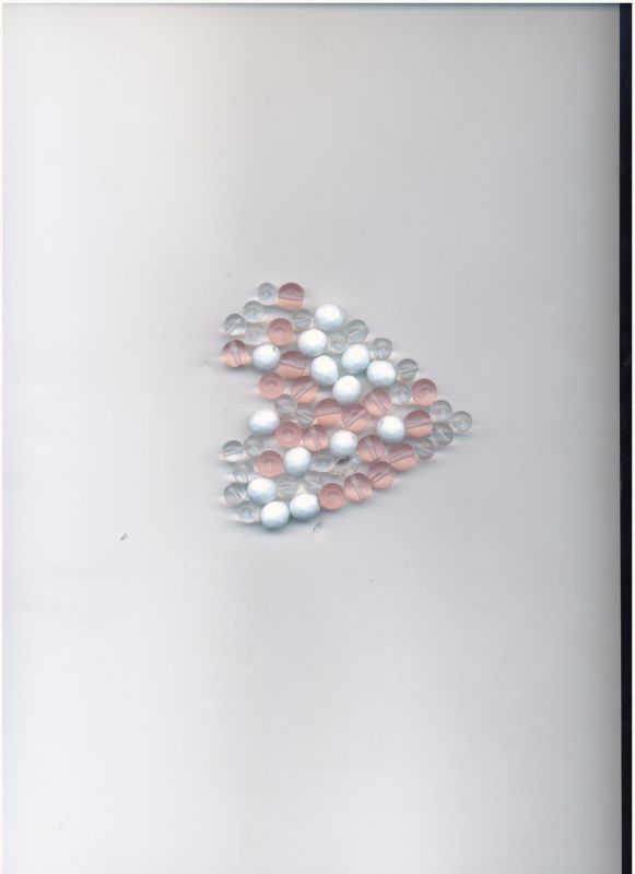 Korálky mix 10mm broušené bílé+10mm rosa III.jakost 250gr. - Prodej české skleněné mačkané korálky sklářská surovina firma Preciosa vhodné pro korálkování Firma Petr Machačka - výroba skleněné korálky