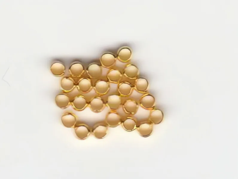Zamačkávací rokajl úprava zlato 2,5 mm 20 ks