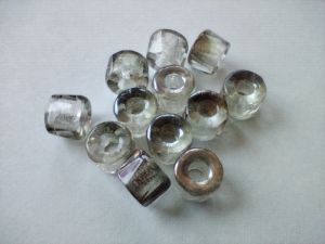 Korálky broušené tvar  bavorák 9mm krystal/pokov 12ks