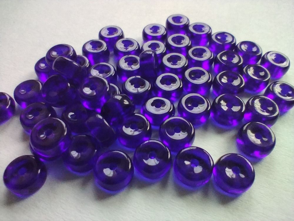 Korálky Kolečka 6x3 mm safír 50 ks