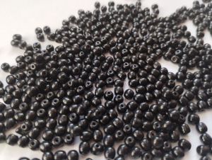 Korálky mačkané 4mm černá lesk 100 ks 