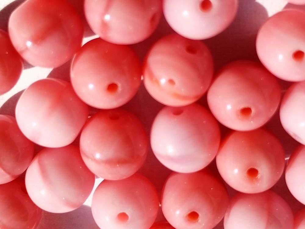 Korálky kulaté 6mm růžová sytá 50 ks