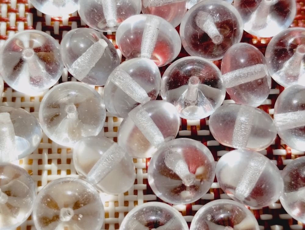 Korálky tvar Kolečko 8x3 mm oválné krystal 30 ks Firma Petr Machačka - výroba skleněné korálky