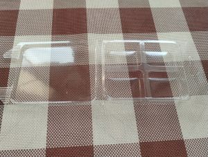 Plastové krabičky zaklapovací průhledné 4 díly 3x4cm sada 10ks