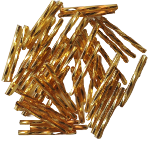 Preciosa® čípky 15 mm kroucená zlatá (17050), 50 g