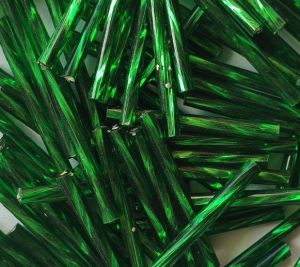 Preciosa® čípky 25 mm emerald (57060), 50 g