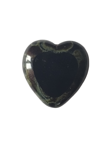 Ploškovaný korálek srdce černá s povrchovou úpravou