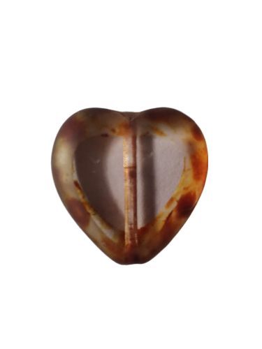 Ploškovaný korálek srdce krystal s povrchovou úpravou