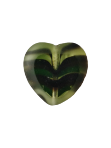 Korálka ploškovaná srdce vlnkové tm. emerald/černá