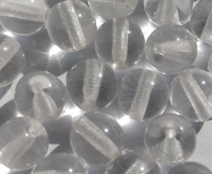Korálky mačkané 6 mm krystal 46 ks