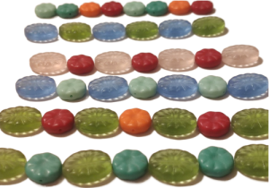 Korálky lístečky 17x13 mm rozalín 12 ks mat