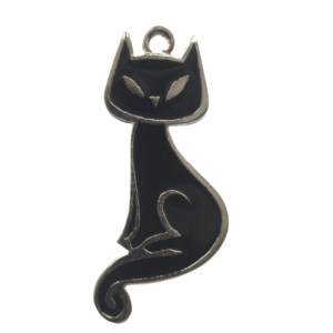 Kovový přívěsek kočka černá