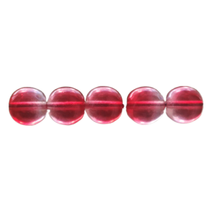 Skleněné mačkané kuličky 12mm krystal/růžový listr 12ks