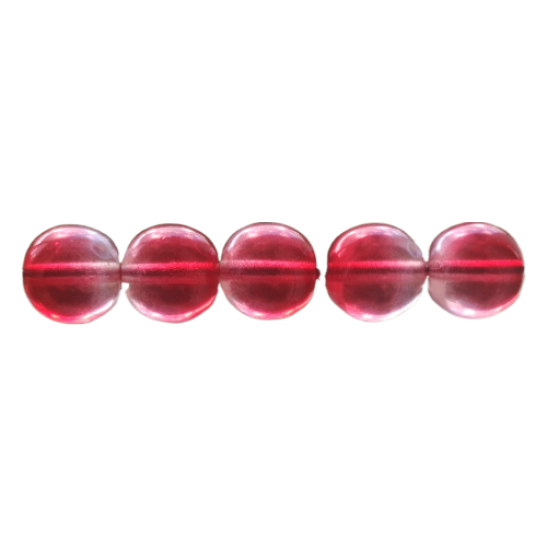 Skleněné mačkané kuličky 12mm krystal/růžový listr 12ks