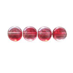 Skleněné mačkané kuličky 16mm krystal/růžový listr 6ks
