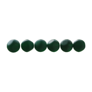 Skleněné korálky tvar anglické 14mm tmavý emerald mat 6ks