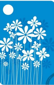Visačka tištěná - bílé květy 1ks 