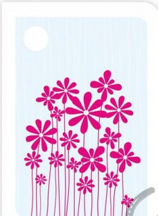 Visačka tištěná - růžové květy