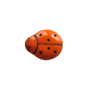 Korálky beruška 2x1,6 cm oranžová 
