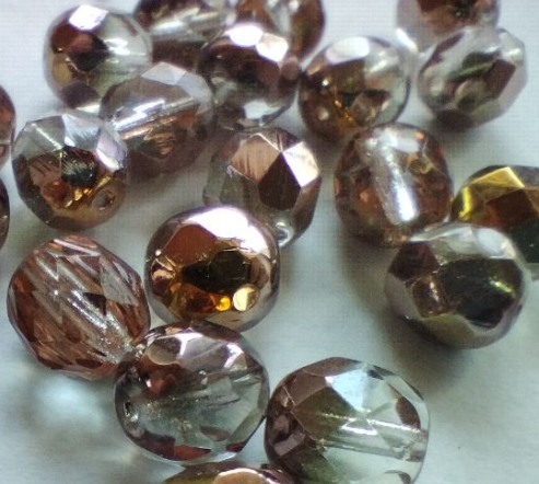 Korálky broušené 8 mm krystal/pokov 28ks