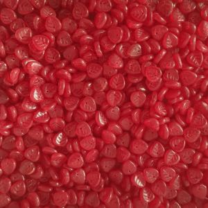 Korálky lístečky 9x8 mm - červené  | 10 g, 20 g