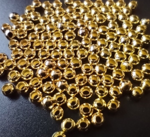 Kovové korálky 3 mm - zlaté